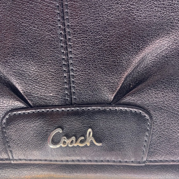Coach Black Leather Monogram Plate Credit Card Wristlet Wallet - Picture 3 of 7